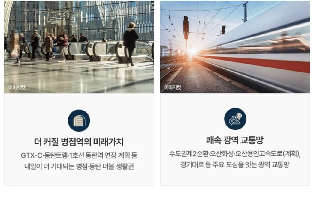 지하철 1호선 병점역 인근 오산 양산4지구 자이 아파트 현장 위치 및 입지 지도